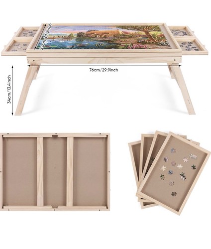 Puzzle board wood - wood, leg
